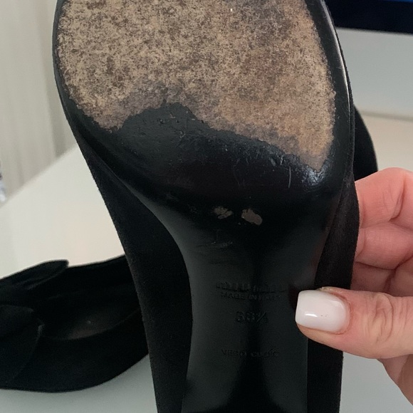 Miu MIu shoes / Bow accent / Suede Heels (Authentic) - Picture 6 of 9